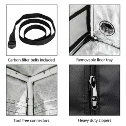 Zimtown Grow Tent 100% Reflective Mylar Hydroponic for Indoor Plant Grow Hut - 48" X 24" X 24"