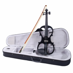 Glarry GV502 4/4 Acoustic Silent Electric Violin with Headphone Black