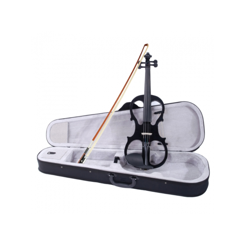 Glarry GV502 4/4 Acoustic Silent Electric Violin with Headphone Black