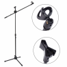 Glarry Folding Type Tripod Boom Microphone Mic Stand Black