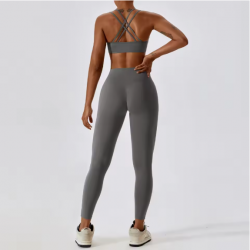 2PCS Yoga Set Nude Feeling Workout Sets Women Tracksuit