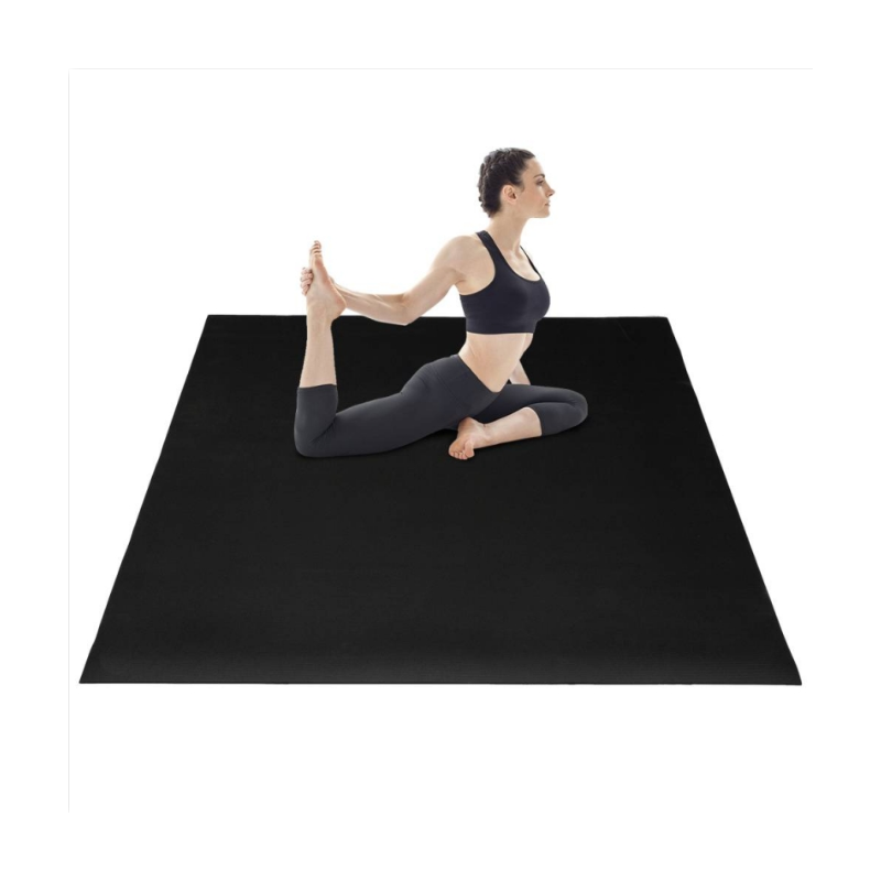 Zimtown 6'x4' Exercise Mat, 7mm Extra Thickness Non Slip PVC Yoga Mat, Black