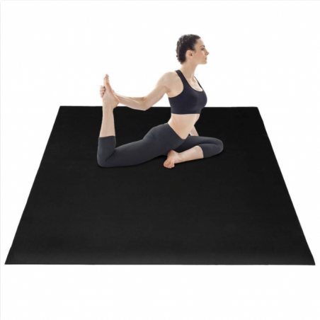 Zimtown 6'x4' Exercise Mat, 7mm Extra Thickness Non Slip PVC Yoga Mat, Black