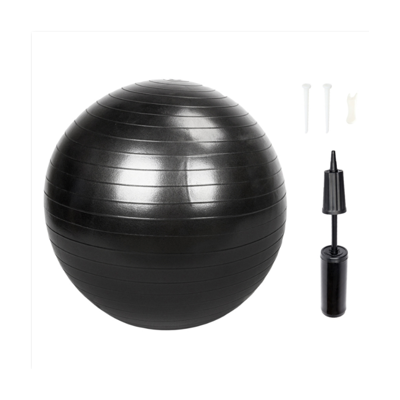 Zimtown 85cm 33Inch Gray Yoga Ball|Exercise Fitness Pilates Balance Gymnastic Strength, Black