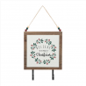 Zimtown 9.45" Christmas Decor Winter Holiday Wood Wall Sign with Hooks - Believe in the Magic in Christmas