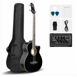 Glarry GMB101 44.5 Inch EQ Acoustic Bass Guitar Black