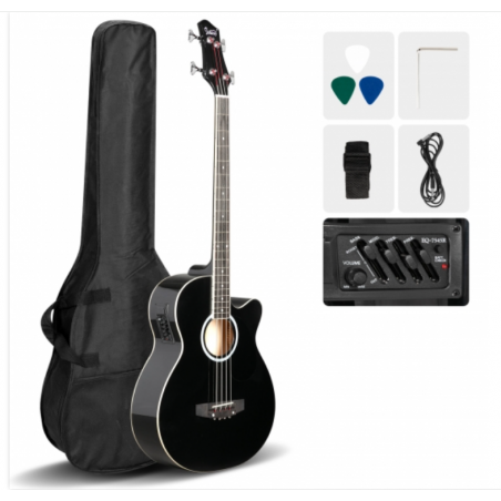 Glarry GMB101 44.5 Inch EQ Acoustic Bass Guitar Black