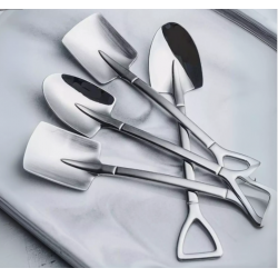 4pcs Creative Shovel Spoon Set – Stainless Steel Dessert & Watermelon Spoons