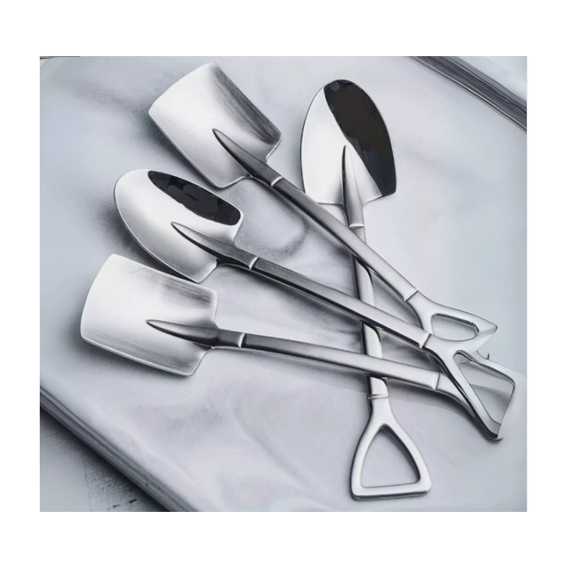 4pcs Creative Shovel Spoon Set – Stainless Steel Dessert & Watermelon Spoons