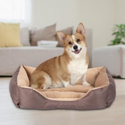 Zimtown Pet Bed Dog Cat Pad Mat Short Plush Bed Soft Winter Warm Washable Brown