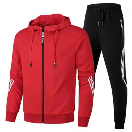 New Men Tracksuit 2 Pieces Men's Winter Jacket Casual Zipper Jackets Sportswear+Pants