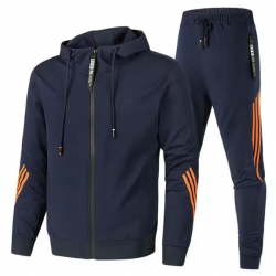 New Men Tracksuit 2 Pieces Men's Winter Jacket Casual Zipper Jackets Sportswear+Pants