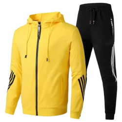 New Men Tracksuit 2 Pieces Men's Winter Jacket Casual Zipper Jackets Sportswear+Pants