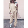 Women Tracksuit pring Autumn Casual Solid Color Long Sleeve