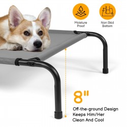 Cool 43" Large Dog Bed Elevated Outdoor Raised Pet Cot Indoor Steel Frame New