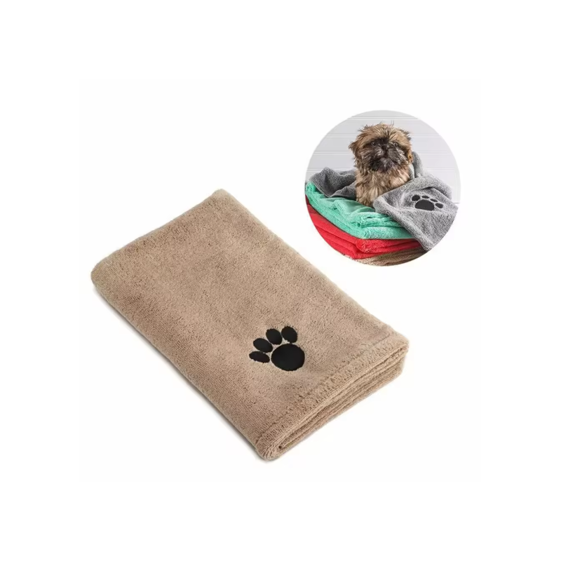 Microfiber Bath Embroidered Super Soft Absorbent Quick Thick Dog Cat Blanket