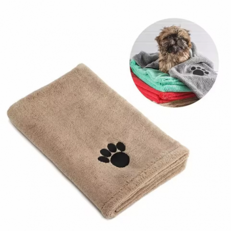 Microfiber Bath Embroidered Super Soft Absorbent Quick Thick Dog Cat Blanket