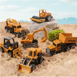 6pcs/set Toys for Boys Alloy Engineering Truck Toy Car Excavator Bulldozer