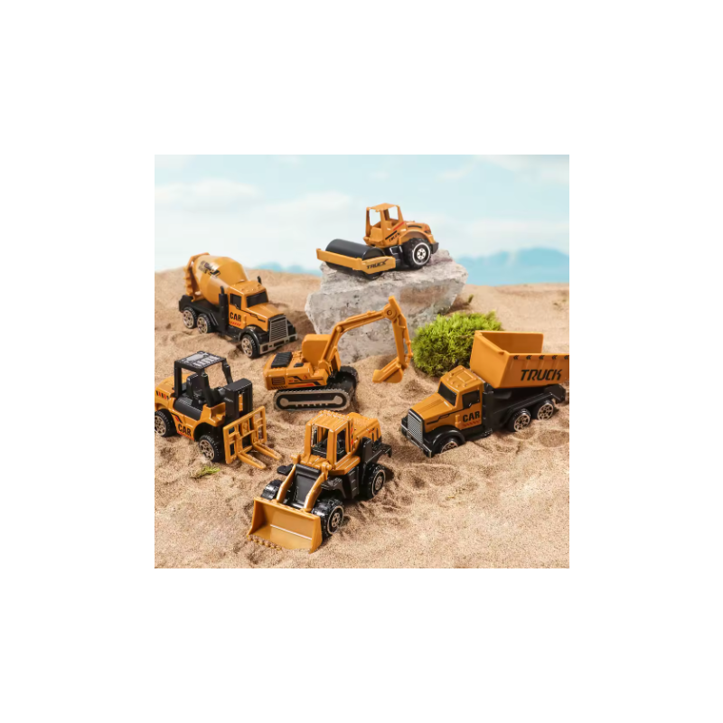 6pcs/set Toys for Boys Alloy Engineering Truck Toy Car Excavator Bulldozer