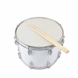 14 x10 inches Marching Drum Drumsticks Key Strap White