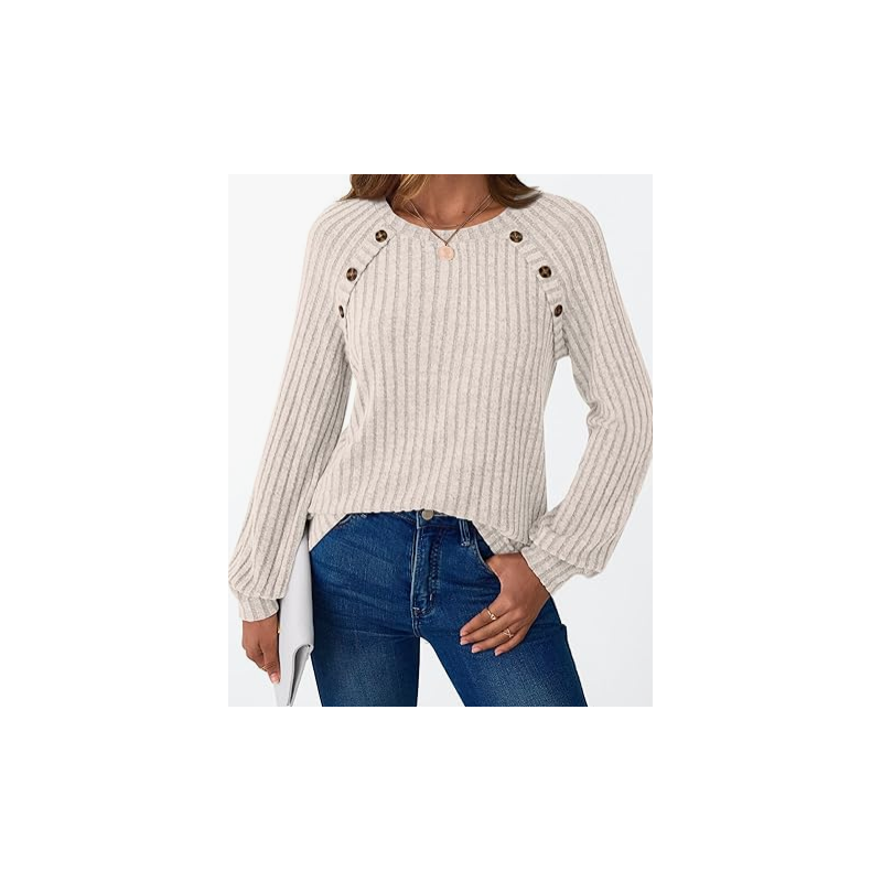 FB New Womens Long Sleeve Shirts Casual Tunic Work Tops