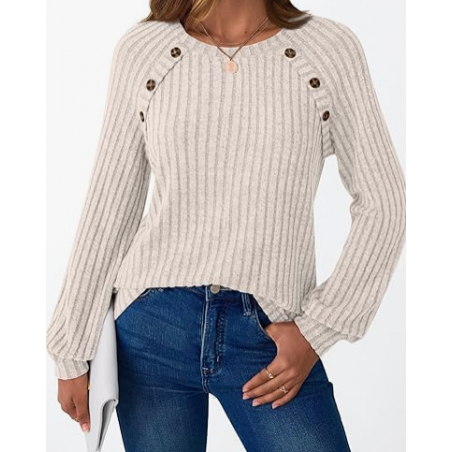 FB New Womens Long Sleeve Shirts Casual Tunic Work Tops