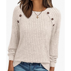 FB New Womens Long Sleeve Shirts Casual Tunic Work Tops