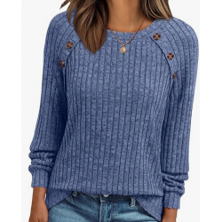 FB New Womens Long Sleeve Shirts Casual Tunic Work Tops