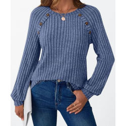 FB New Womens Long Sleeve Shirts Casual Tunic Work Tops
