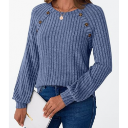 FB New Womens Long Sleeve Shirts Casual Tunic Work Tops