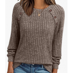 FB New Womens Long Sleeve Shirts Casual Tunic Work Tops