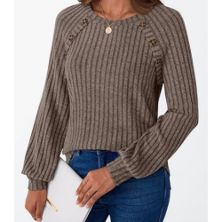 FB New Womens Long Sleeve Shirts Casual Tunic Work Tops