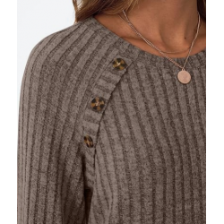 FB New Womens Long Sleeve Shirts Casual Tunic Work Tops