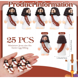 25 Pcs Little Jesus Figures Original Design Jesus Love You Mini Rubber Toys
