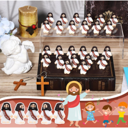 25 Pcs Little Jesus Figures Original Design Jesus Love You Mini Rubber Toys