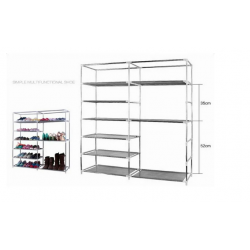 Zimtown Portable Double Closet Shoe Cabinet, 9 Tiers 27 Shoes