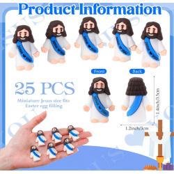 25 Pcs Little Jesus Figures Original Design Jesus Love You Mini Rubber Toys