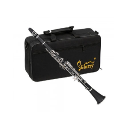 Glarry 17 Keys Flat B Black Clarinet with Two Mouthpieces Connector