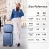 Zimtown 2 Piece Luggage Set, 20" Carry-On Expandble ABS+PC Luggage Hardside Lightweight Suitcase, 14" Mini Cosmetic Cases, Blue