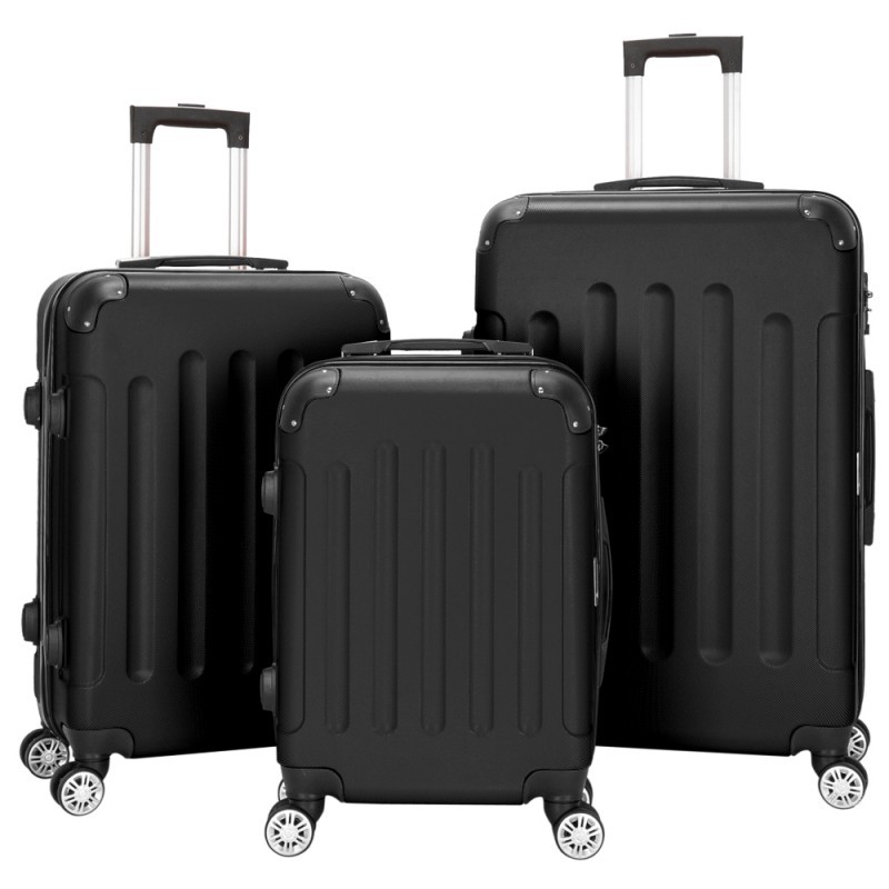 Zimtown 3 Pieces Travel Spinner Luggage Set Bag ABS Trolley Carry On Suitcase w/TSA