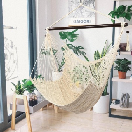 Zimtown Large Hanging Chair,Cotton Rope Swing Chair for Indoor,Outdoor-Beige