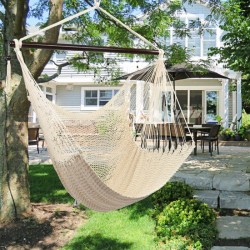 Zimtown Large Hanging Chair,Cotton Rope Swing Chair for Indoor,Outdoor-Beige